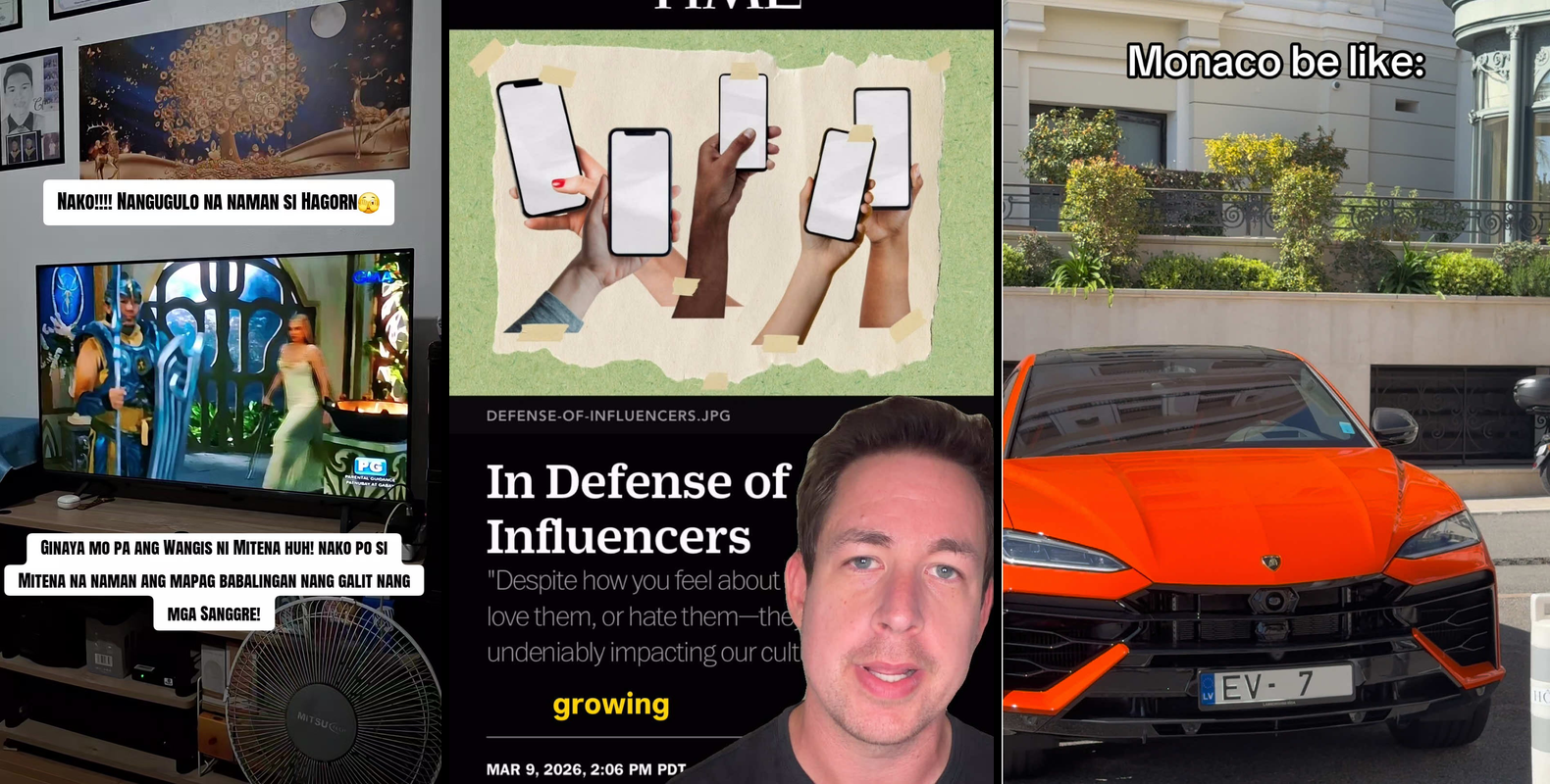 AI influencer avatar on smartphone screen with rising revenue graph showing $50K growth over 6-month timeline