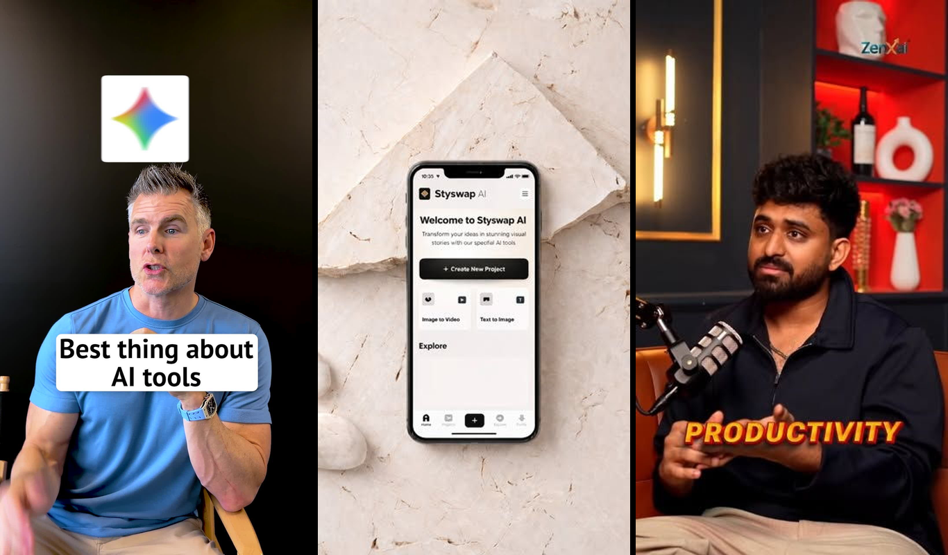 AI influencer using laptop with revenue graphs and dollar signs, showcasing tools for $50K+ income generation