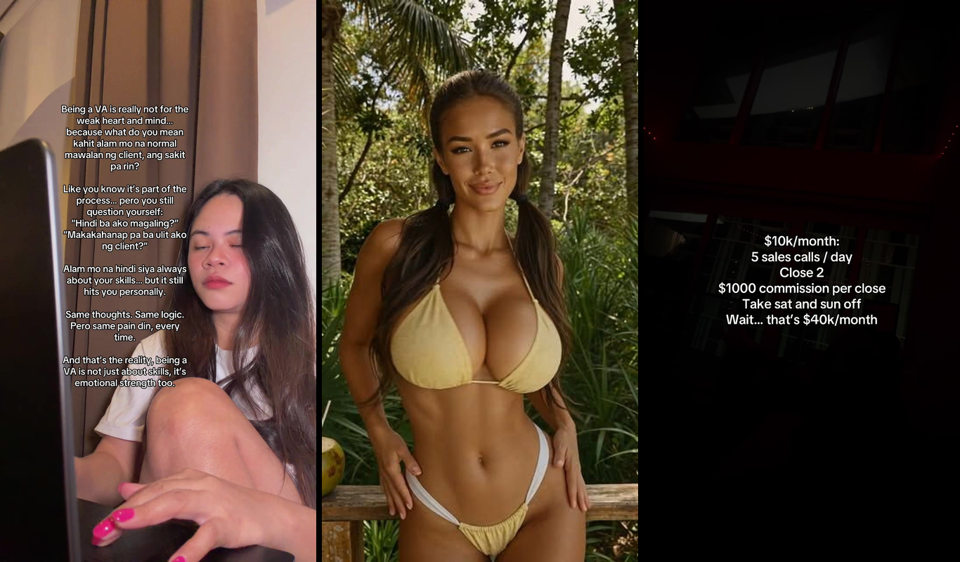 AI influencer avatar on smartphone screen with dollar signs and analytics charts showing $10K monthly revenue growth